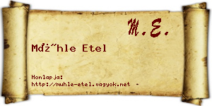 Mühle Etel névjegykártya